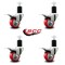 Service Caster 3'' Red Poly Swivel 1-3/4'' Expanding Stem Caster Set Total Lock Brake, 4PK SCC-EXTTL20S314-PPUB-RED-134-4 - alternate 4